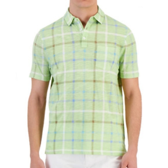 Mens Club Room Polo Check Pattern Shirt Size L NWT -B5 - Picture 1 of 6